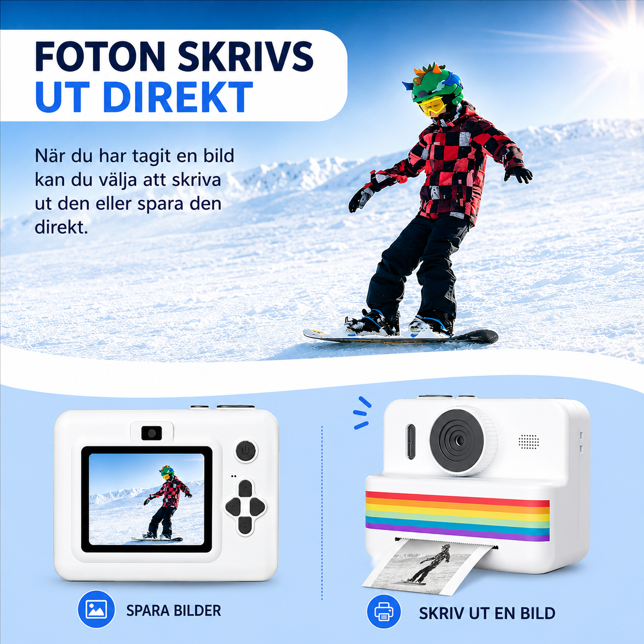 Digital Barnkamera med Skrivare - Ta och skriv ut bilder direkt!