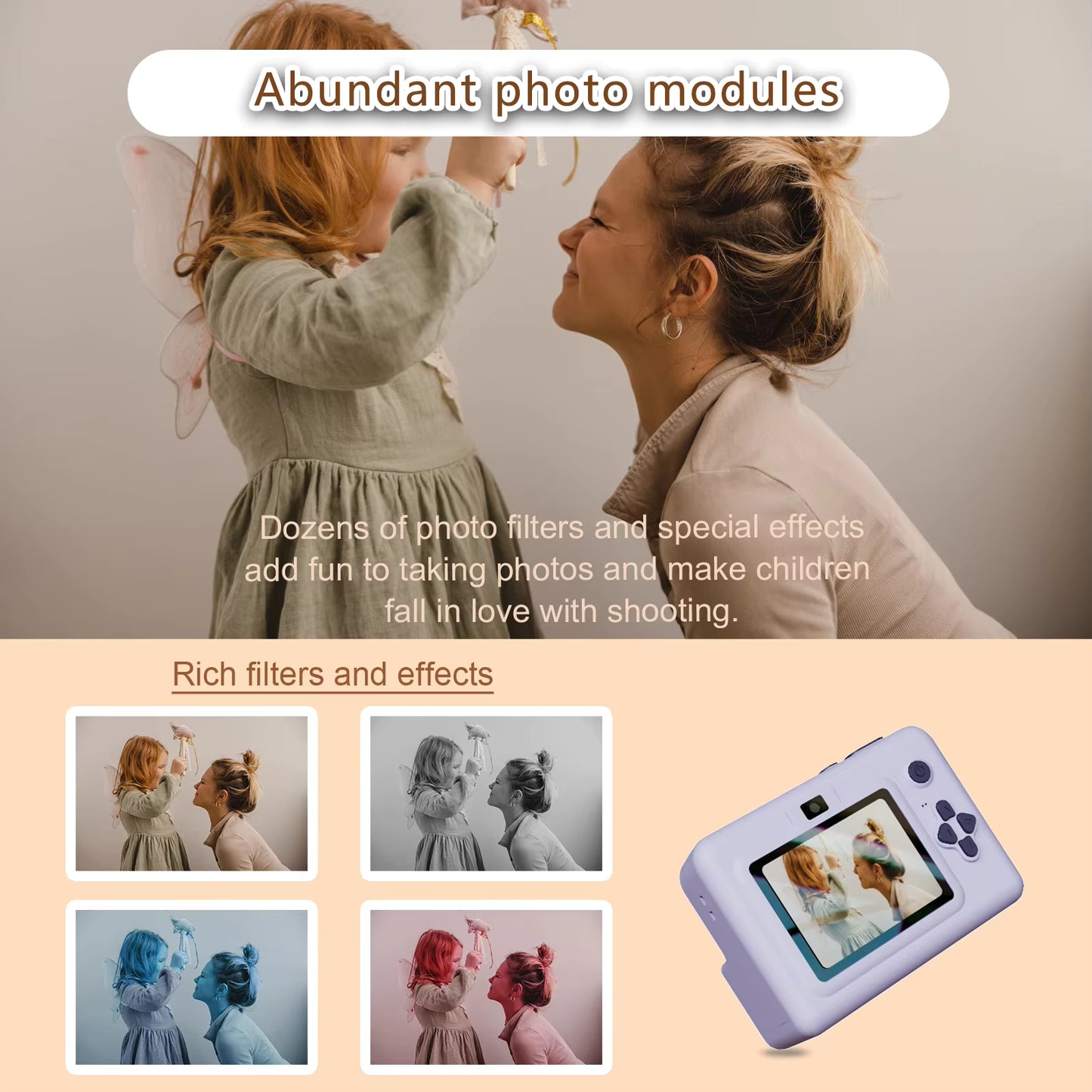 Digital Barnkamera med Skrivare - Ta och skriv ut bilder direkt!