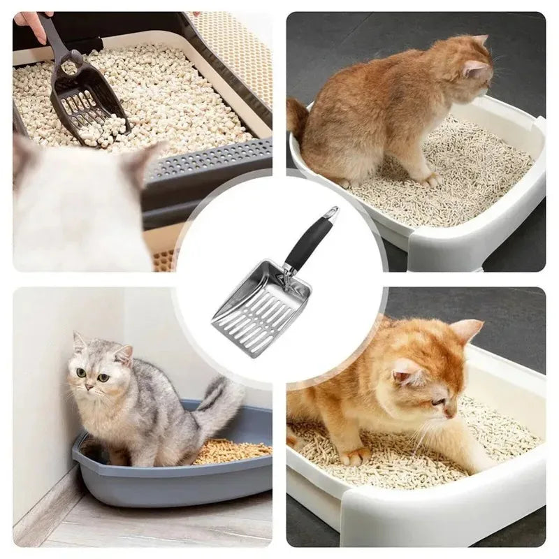 Metal Cat Litter Scoop with Long Handle