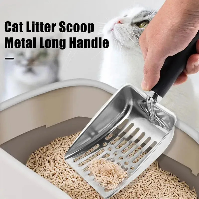 Metal Cat Litter Scoop with Long Handle