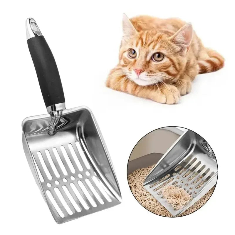 Metal Cat Litter Scoop with Long Handle